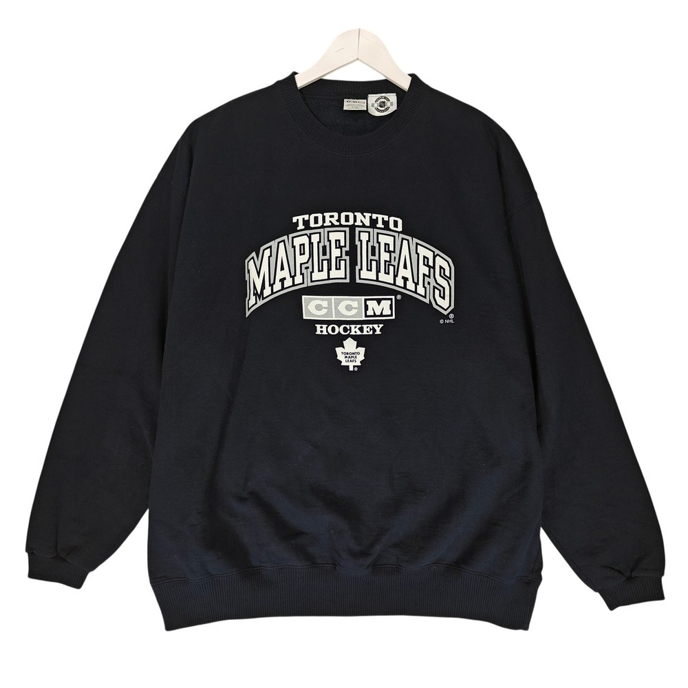 CCM Toronto Maple Leafs Sweatshirt Mens XL Navy Blue NHL Center Ice Made Canada